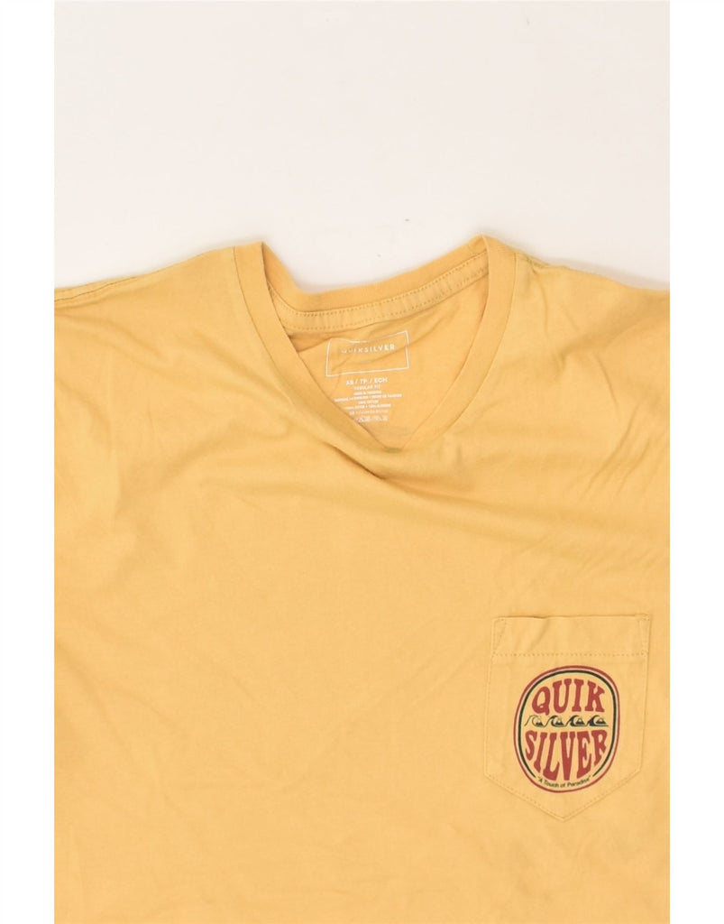 QUIKSILVER Mens Regular Fit Graphic T-Shirt Top XS Yellow Cotton | Vintage Quiksilver | Thrift | Second-Hand Quiksilver | Used Clothing | Messina Hembry 