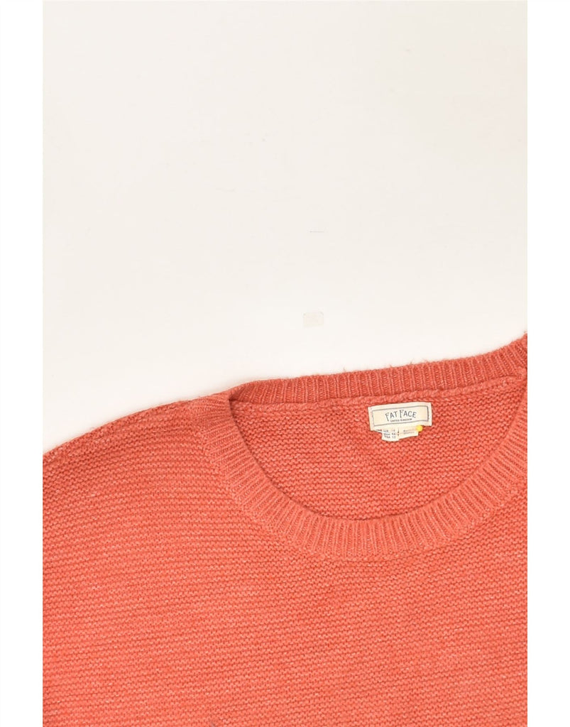 FAT FACE Womens Crew Neck Jumper Sweater UK 14 Large Orange Acrylic | Vintage Fat Face | Thrift | Second-Hand Fat Face | Used Clothing | Messina Hembry 