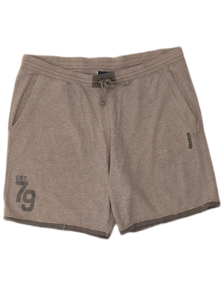 Reebok Mens Graphic Sport Shorts XL Grey Cotton