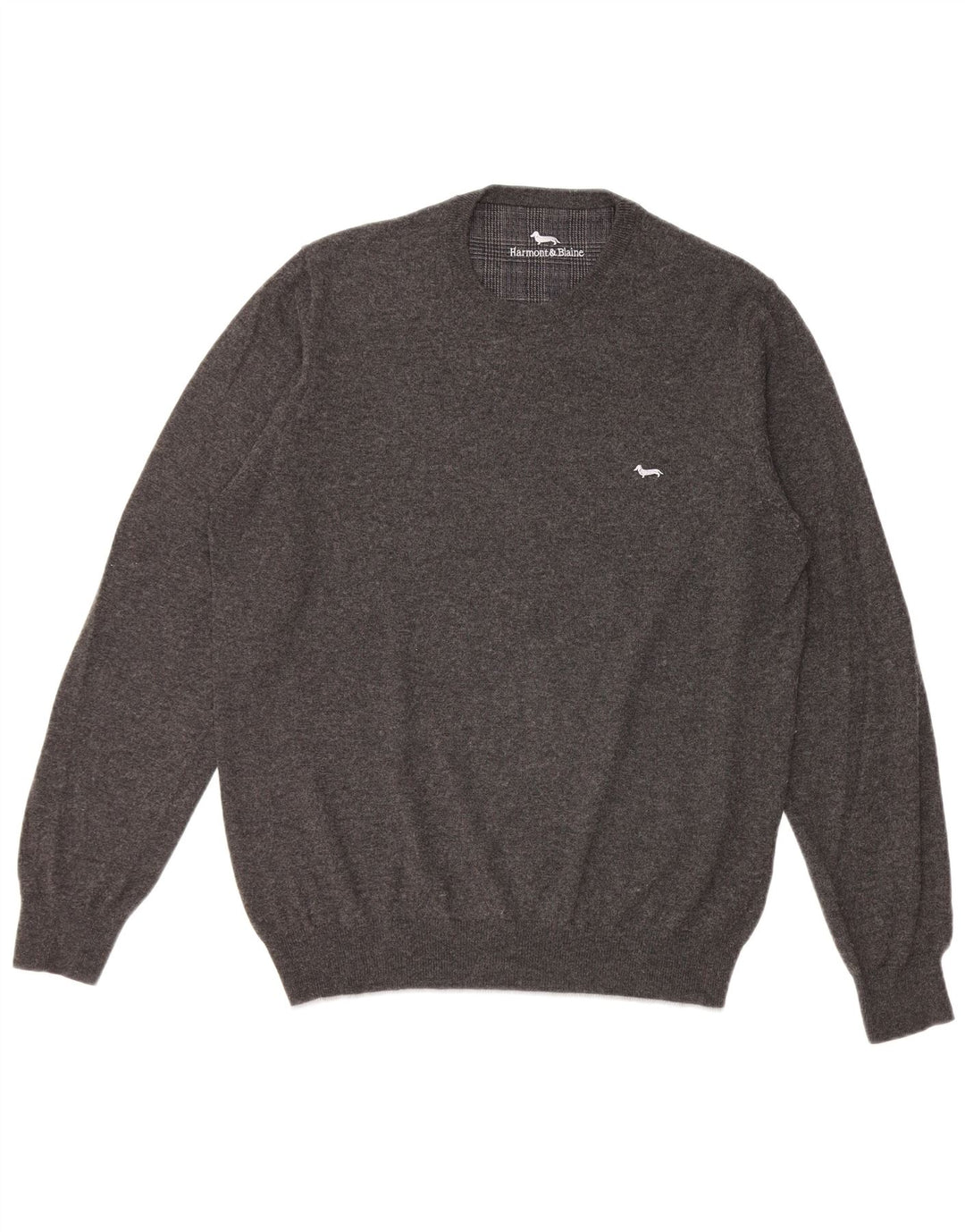 Harmont & Blaine Mens Crew Neck Jumper Sweater Large Grey Cotton
