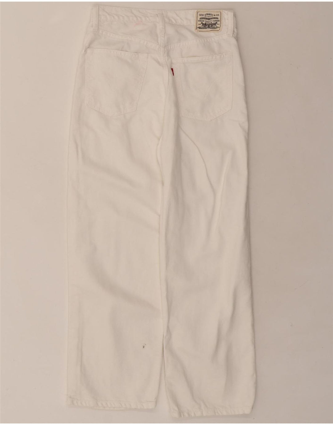 LEVI'S Womens Ribcage Straight Jeans W27 L27 White Cotton Vintage Levi's and Second-Hand Levi's from Messina Hembry 