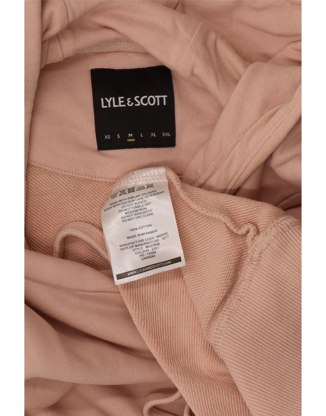 Lyle & Scott Mens Hoodie Jumper Medium Pink Cotton