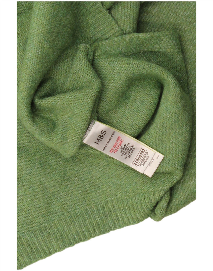 Marks & Spencer Womens Oversized V-Neck Jumper Sweater UK 14 Medium Green