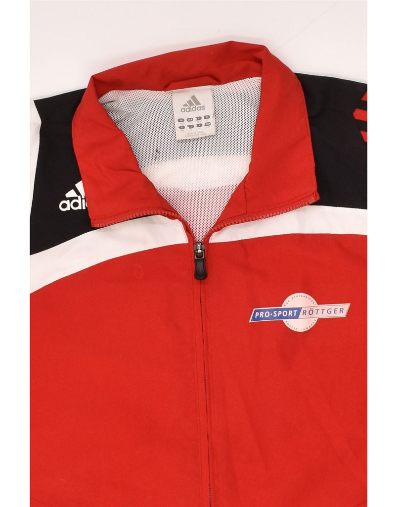 ADIDAS Mens Graphic Tracksuit Top Jacket UK 36/38 Small Red Colourblock | Vintage Adidas | Thrift | Second-Hand Adidas | Used Clothing | Messina Hembry 