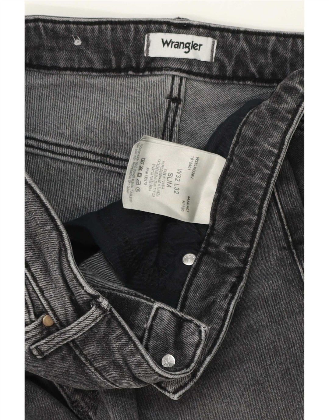 Wrangler Mens Slim Jeans W32 L32 Grey Cotton