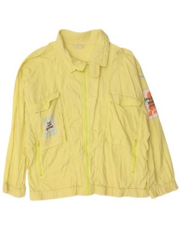 Proline Mens Graphic Oversized Bomber Jacket UK 38 Medium Yellow