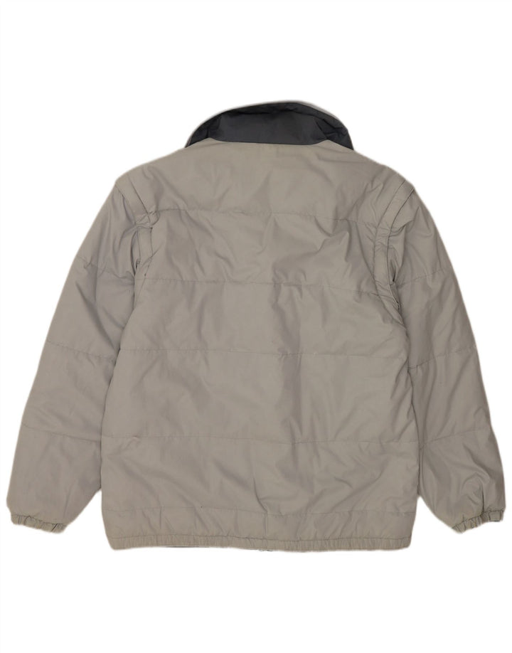 North Land Mens Reversible Padded Jacket UK 40 Large Grey Polyester