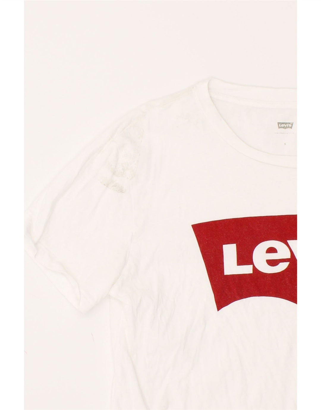 LEVI'S Womens Graphic T-Shirt Top UK 8 Small White Cotton Vintage Levi's and Second-Hand Levi's from Messina Hembry 