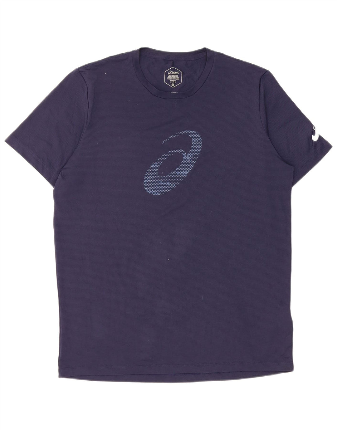 Asics Mens Graphic T-Shirt Top Large Navy Blue Polyester