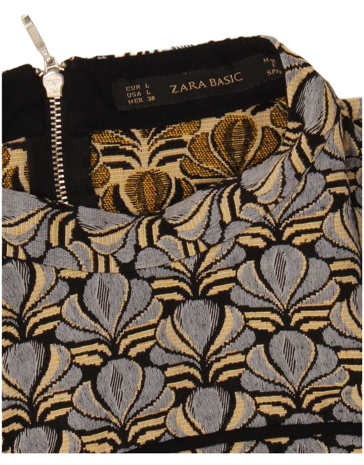 ZARA Womens Sheath Dress UK 14 Large Grey Floral