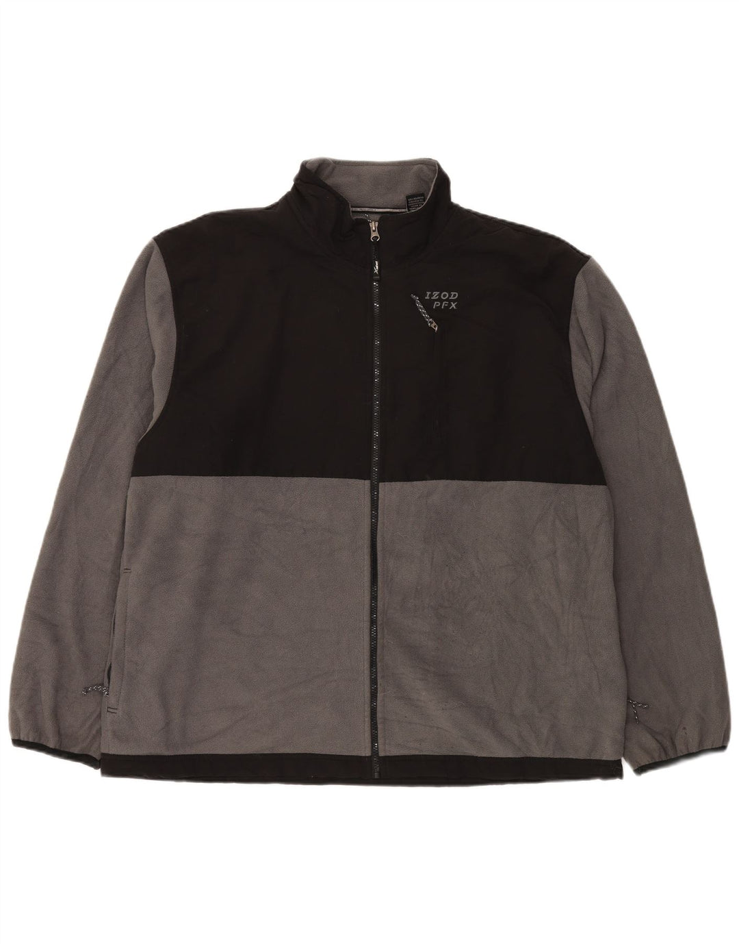 IZOD Mens Fleece Jacket UK 44 2XL Grey Colourblock Polyester