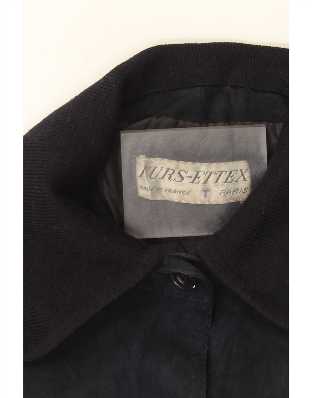 Vintage Womens Suede Overcoat UK 10 Small Navy Blue