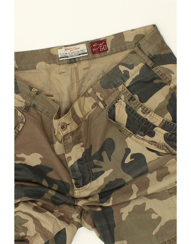 VINTAGE Mens Cargo Shorts IT 50 Large W36 Khaki Camouflage | Vintage Vintage | Thrift | Second-Hand Vintage | Used Clothing | Messina Hembry 