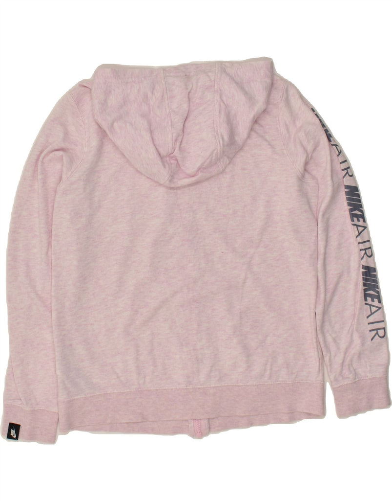 NIKE Girls Graphic Zip Hoodie Sweater 13-14 Years XL  Pink Flecked Cotton | Vintage Nike | Thrift | Second-Hand Nike | Used Clothing | Messina Hembry 