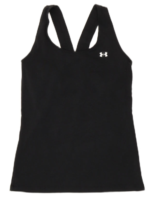 Under Armour Womens Heat Gear Vest Top UK 8 Small Black Polyester