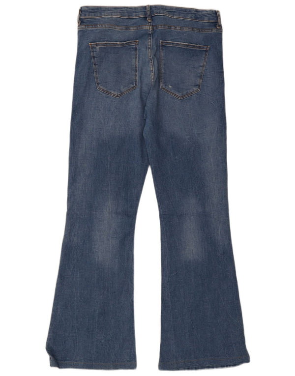 Zara Womens Flared Jeans EU 44 XL W34 L31 Blue Cotton