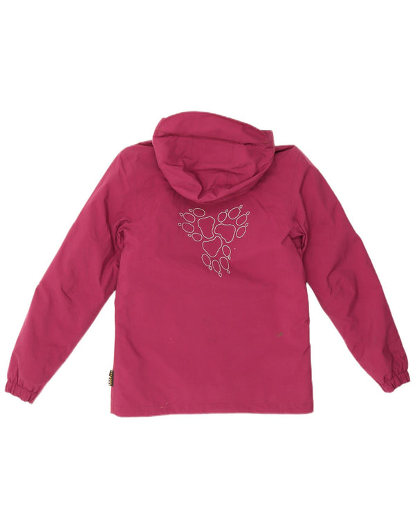 Jack Wolfskin Girls Graphic Hooded Windbreaker Jacket 11-12 Years Pink