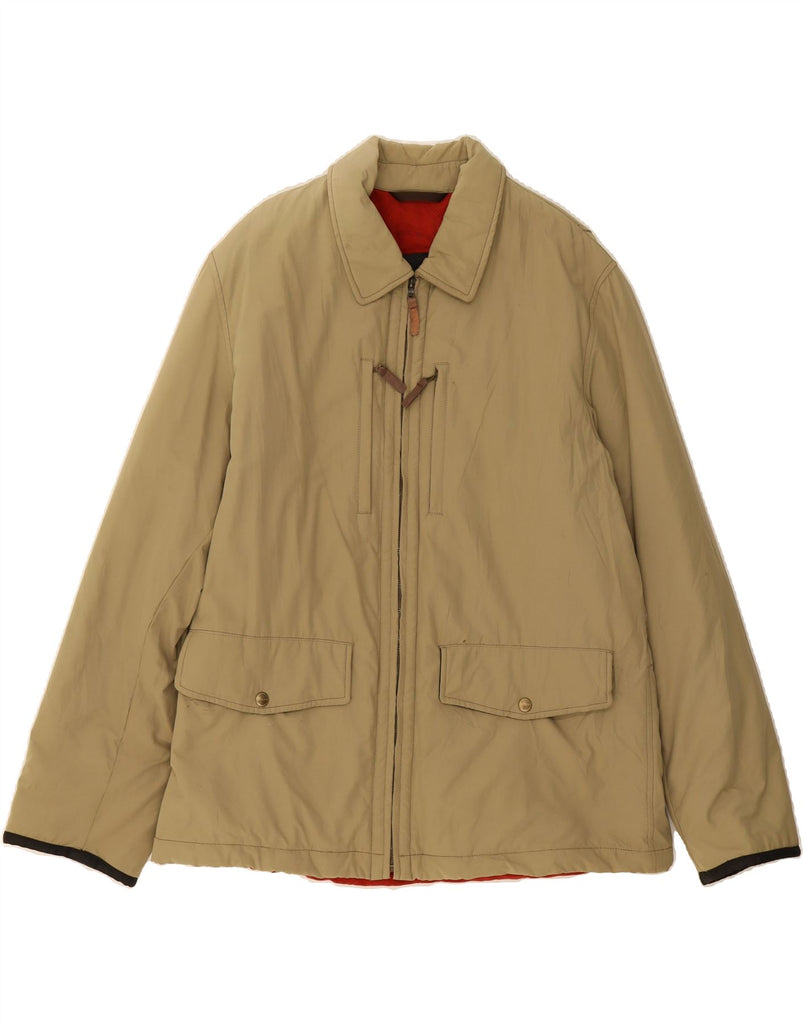 VINTAGE Mens Windbreaker Jacket UK 40 Large Khaki Cotton Vintage Vintage and Second-Hand Vintage from Messina Hembry 