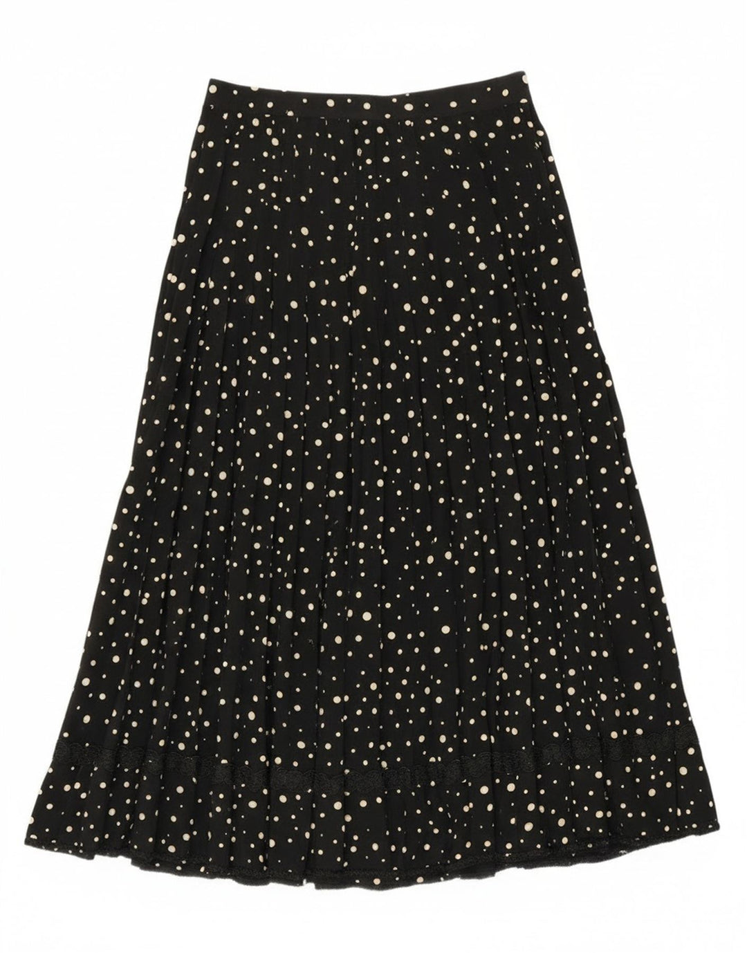 Vintage Womens A-Line Skirt W28 Medium Black Spotted