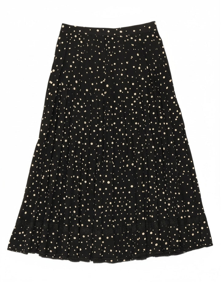 Vintage Womens A-Line Skirt W28 Medium Black Spotted