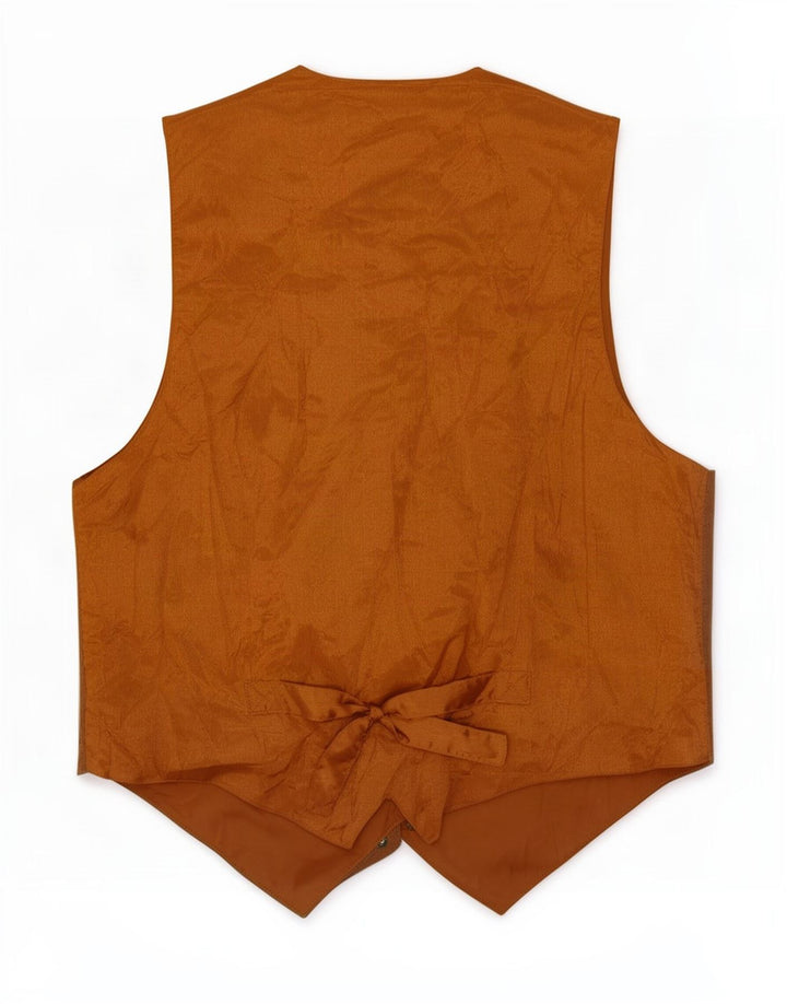 Vintage Mens Suede Waistcoat Small Beige Leather