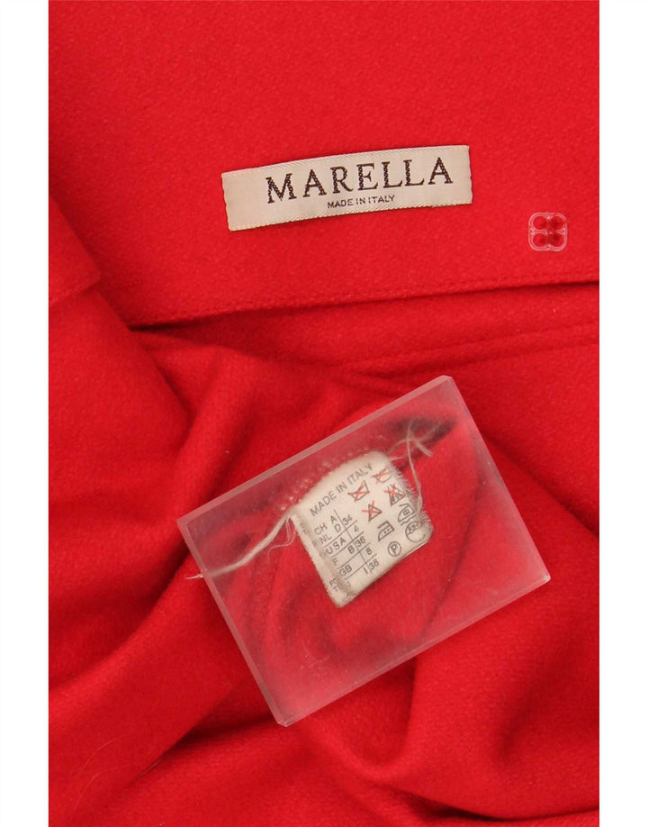 Marella Womens Oversized Double Breasted Coat UK 8 Small Red Wool