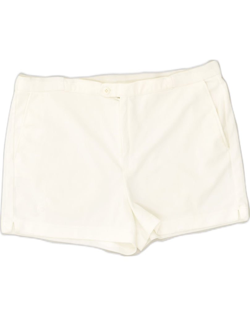 AUSTRALIAN L'ALPINA Mens Chino Shorts IT 54 2XL W40  White Polyester | Vintage AUSTRALIAN L'ALPINA | Thrift | Second-Hand AUSTRALIAN L'ALPINA | Used Clothing | Messina Hembry 