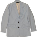 Zara Womens 2 Button Oversized Blazer Jacket UK 10 Small Blue