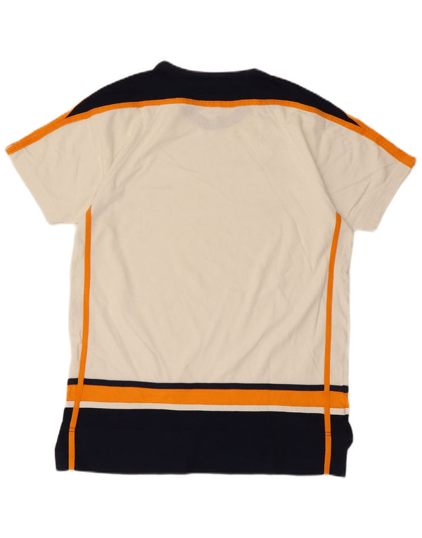 Champion Mens T-Shirt Top Medium White Colourblock Cotton