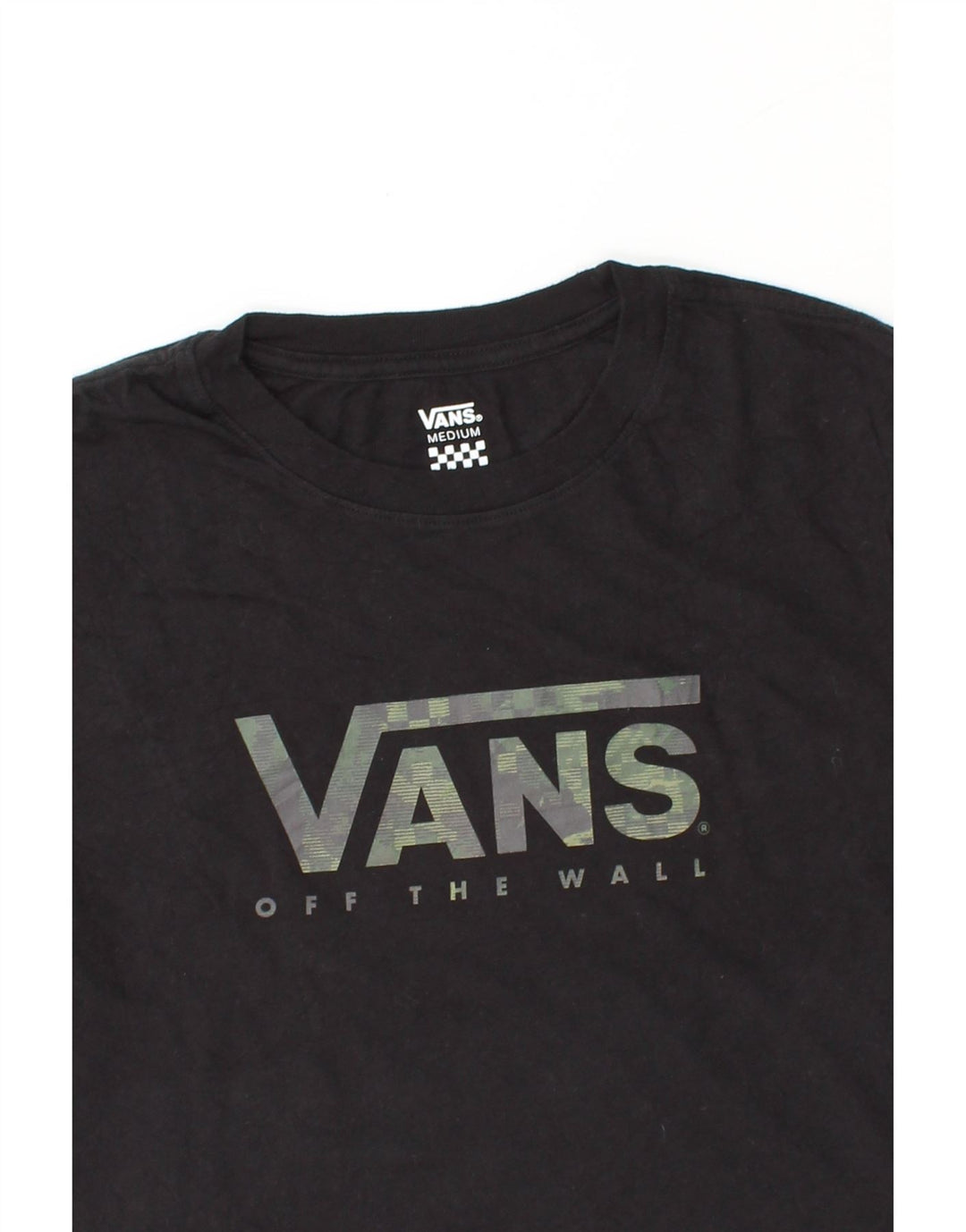 VANS Womens Graphic T-Shirt Top UK 14 Medium Black Cotton Vintage Vans and Second-Hand Vans from Messina Hembry 