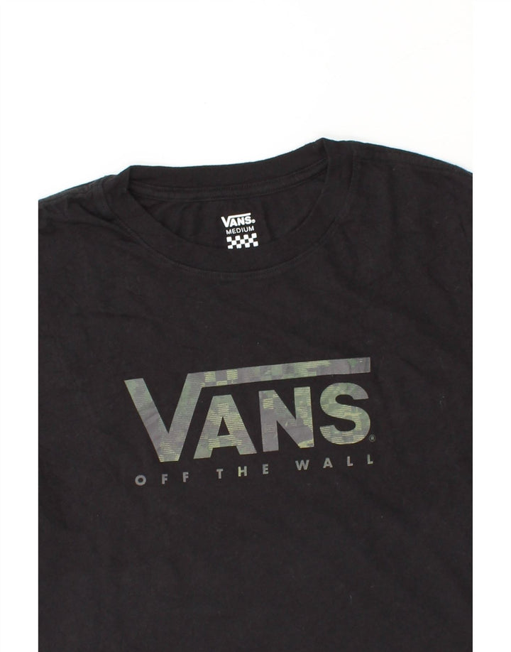 VANS Womens Graphic T-Shirt Top UK 14 Medium Black Cotton Vintage Vans and Second-Hand Vans from Messina Hembry 