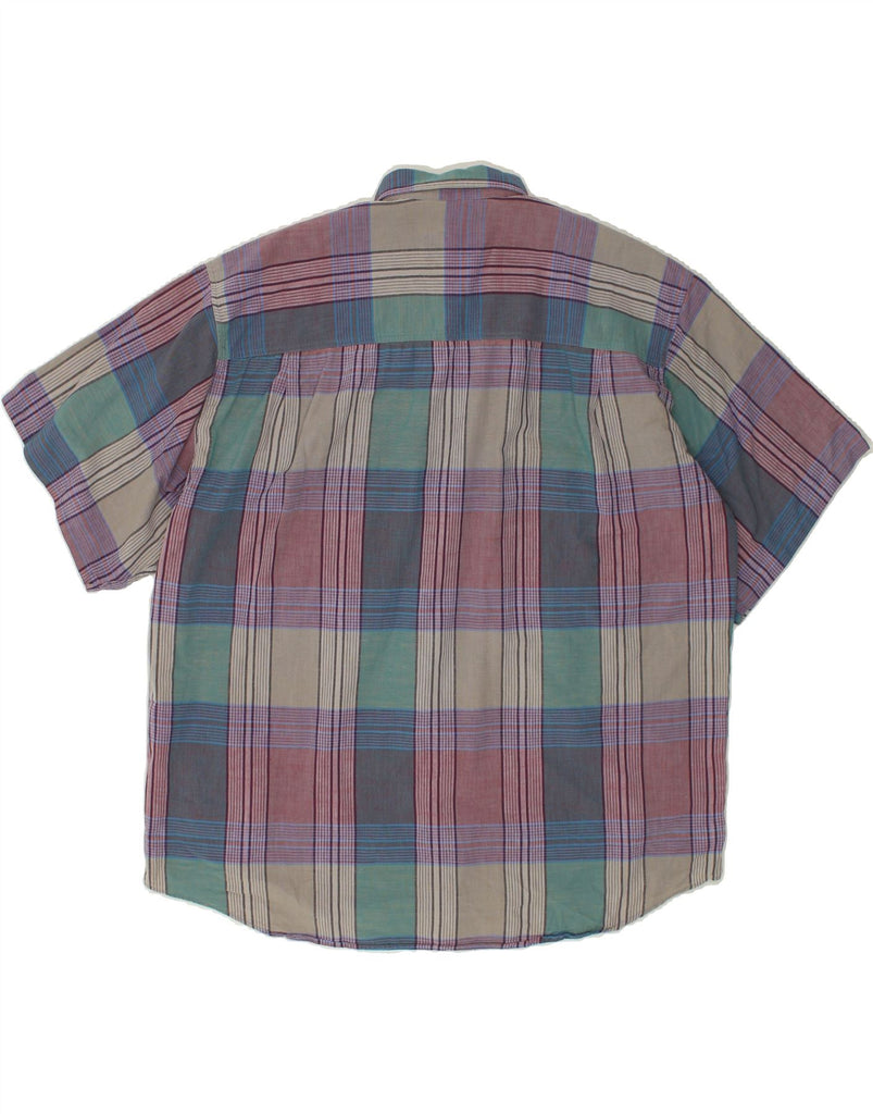 VINTAGE Mens Short Sleeve Shirt XL Purple Check Cotton | Vintage Vintage | Thrift | Second-Hand Vintage | Used Clothing | Messina Hembry 