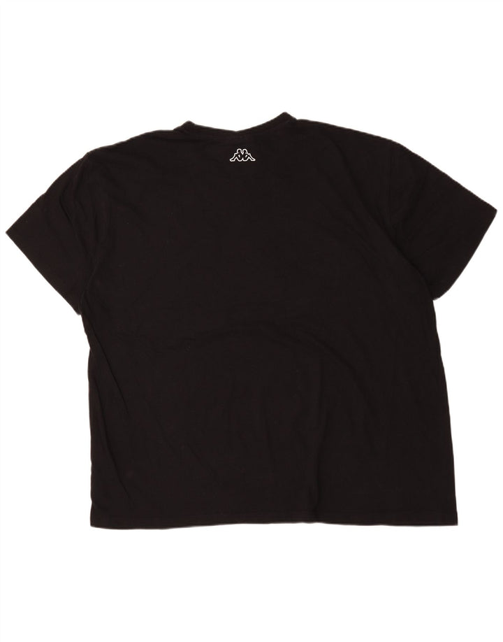 Kappa Mens Graphic T-Shirt Top 4XL Black Cotton