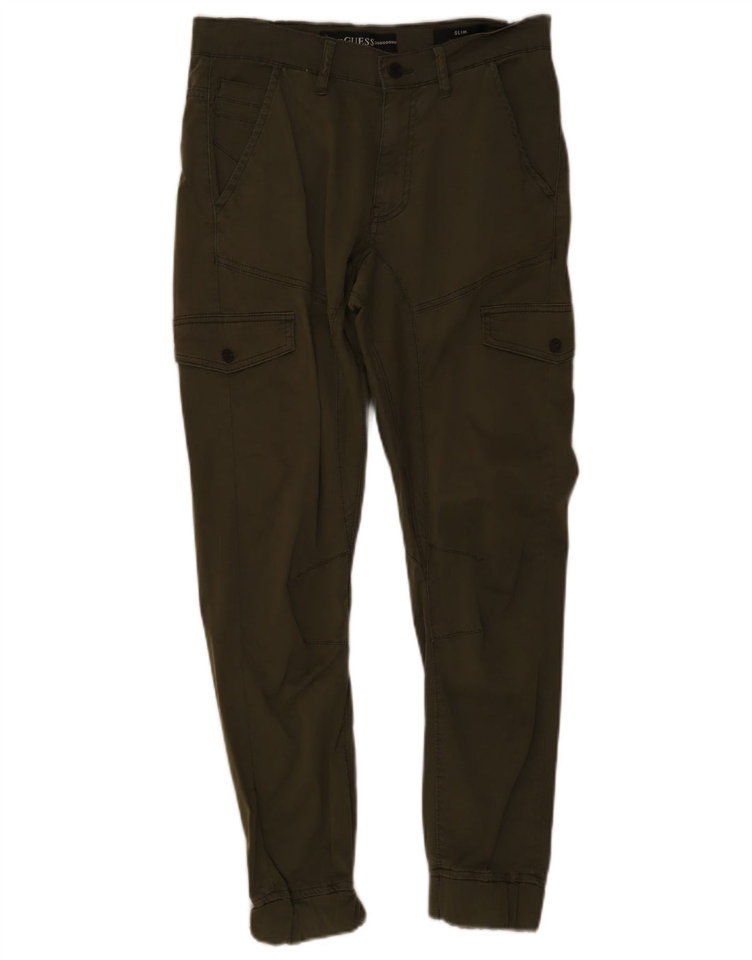 Guess Mens Joggers Cargo Trousers W29 L29 Khaki Cotton
