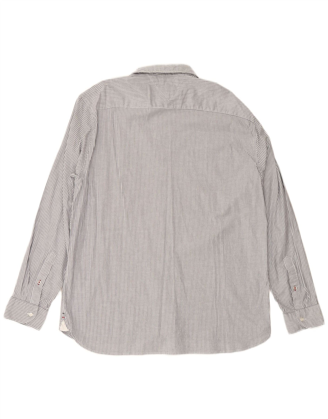 TOMMY HILFIGER Mens Regular Fit Shirt 2XL Grey Pinstripe Cotton