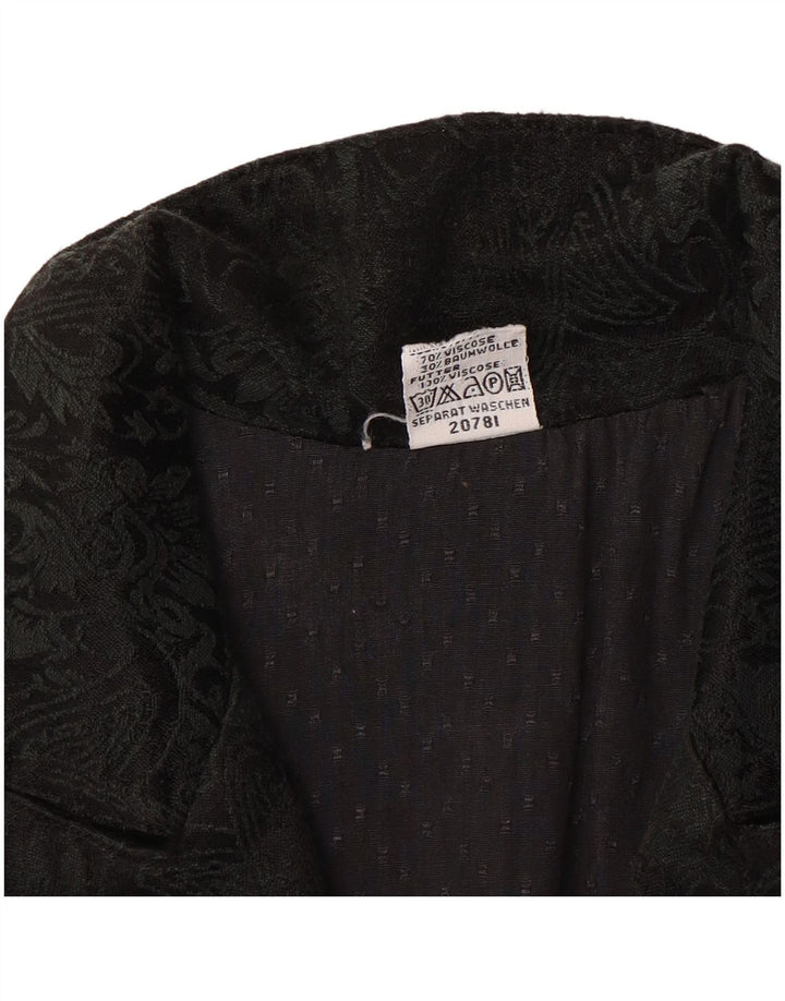 Vintage Womens Waistcoat UK 12 Medium Black Paisley Viscose