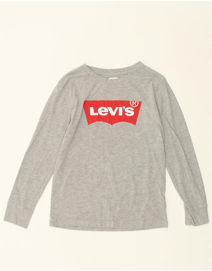 LEVI'S Boys Graphic Top Long Sleeve 10-11 Years Medium Grey Cotton | Vintage Levi's | Thrift | Second-Hand Levi's | Used Clothing | Messina Hembry 