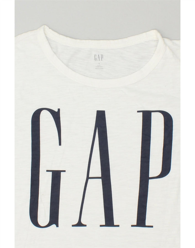 GAP Womens Graphic T-Shirt Top UK 10 Small White Cotton | Vintage Gap | Thrift | Second-Hand Gap | Used Clothing | Messina Hembry 