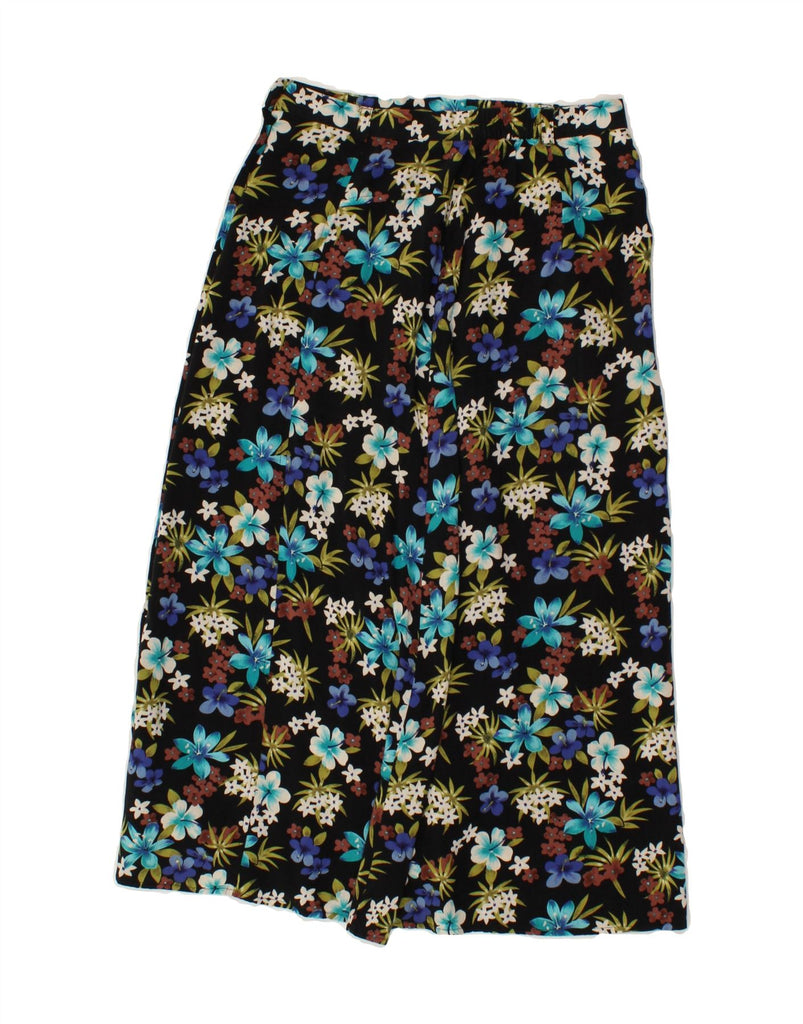 SAG HARBOR Womens Petite Midi Skirt Small W28 Black Floral Rayon Vintage Sag Harbor and Second-Hand Sag Harbor from Messina Hembry 