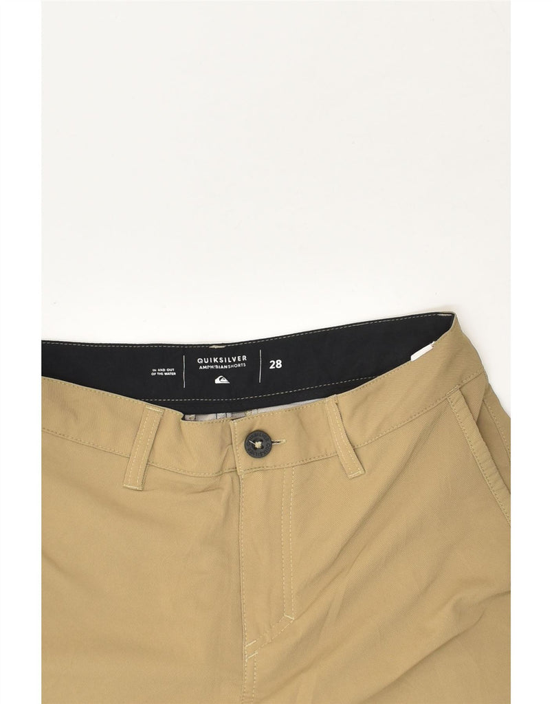 QUIKSILVER Mens Chino Shorts W28 Small  Brown Nylon | Vintage Quiksilver | Thrift | Second-Hand Quiksilver | Used Clothing | Messina Hembry 