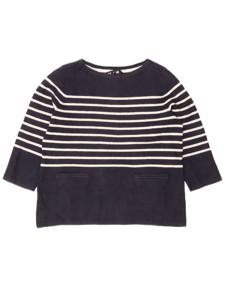 CREW CLOTHING Womens Boat Neck Jumper Sweater UK 14 Medium  Navy Blue
