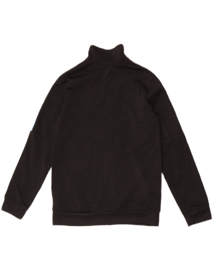 Adidas Boys Tracksuit Top Jacket 9-10 Years Black Colourblock Polyester