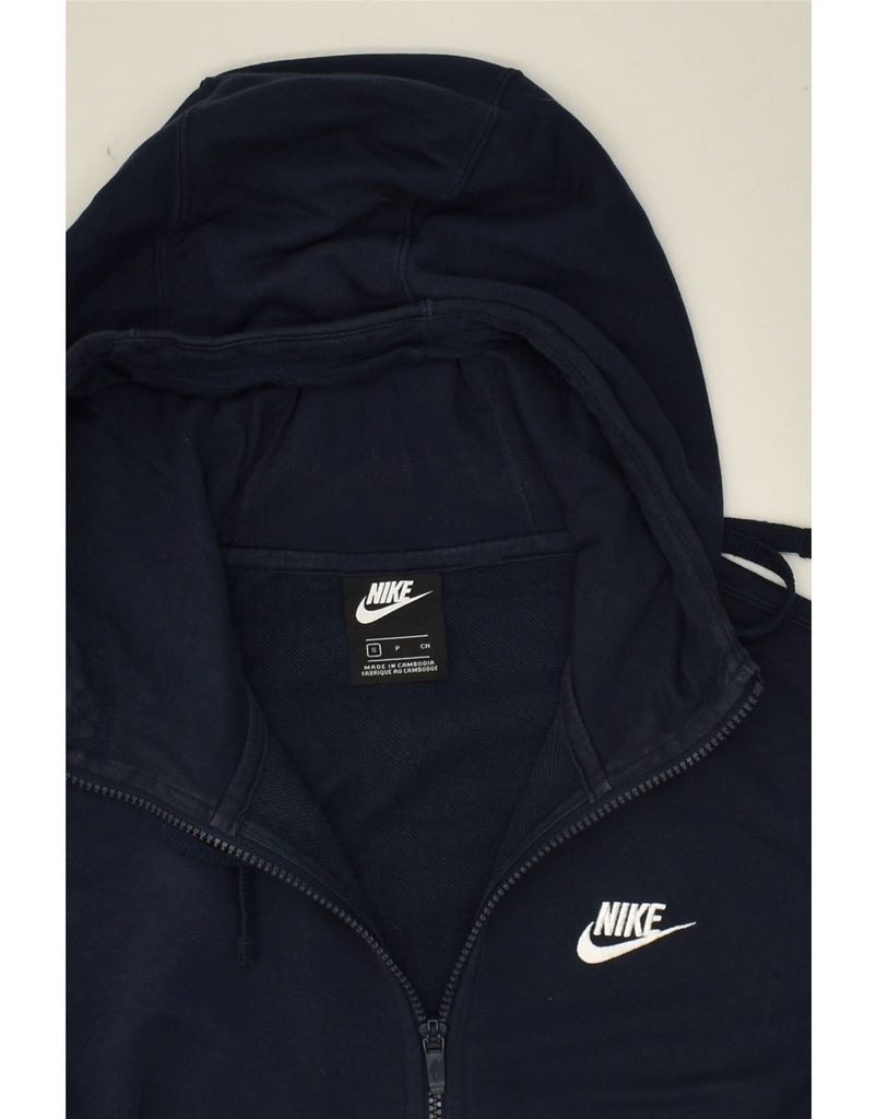 NIKE Mens Zip Hoodie Sweater Small Navy Blue Cotton | Vintage Nike | Thrift | Second-Hand Nike | Used Clothing | Messina Hembry 