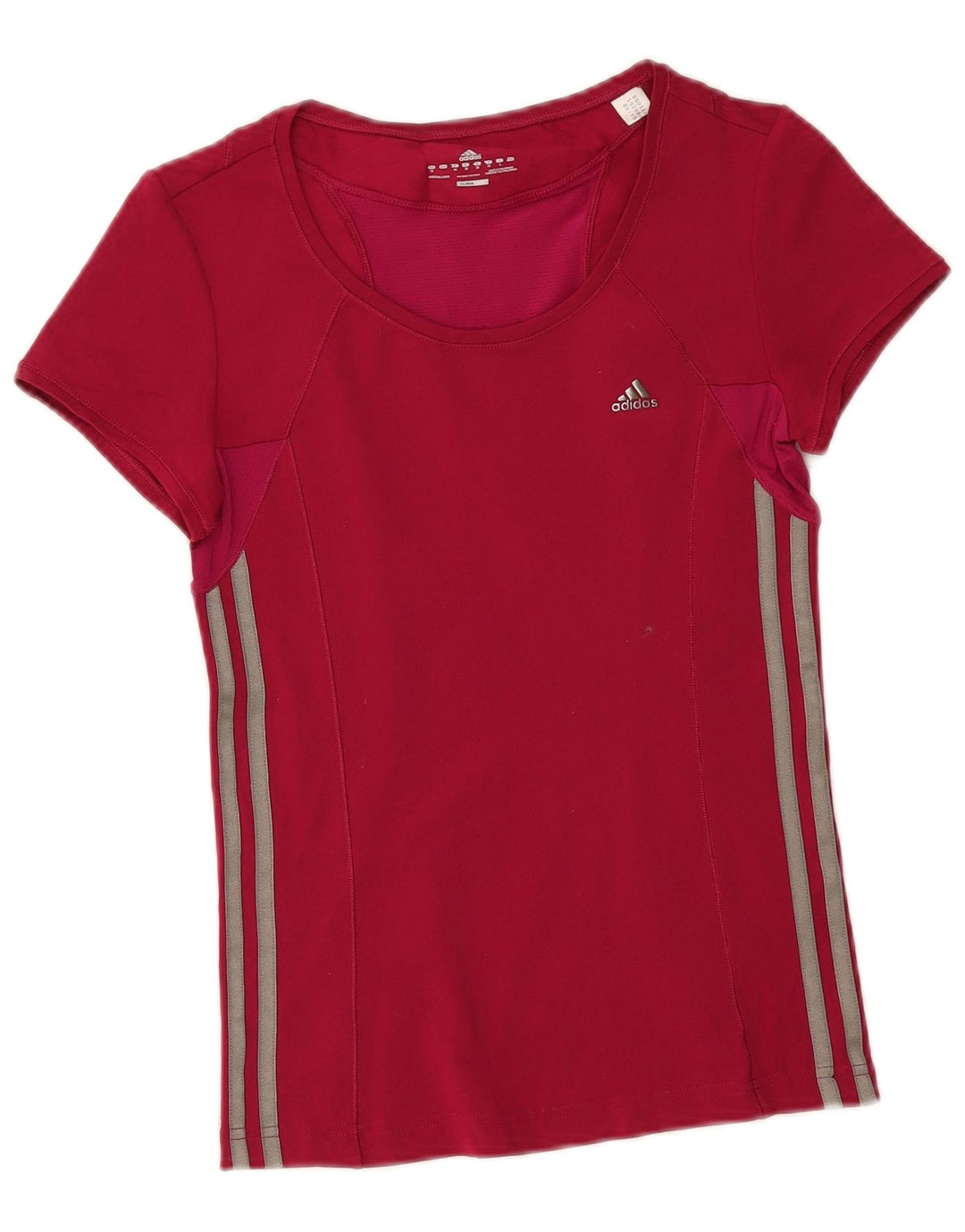 Adidas Womens Climacool T-Shirt Top UK 12 Medium Red Polyester Sports