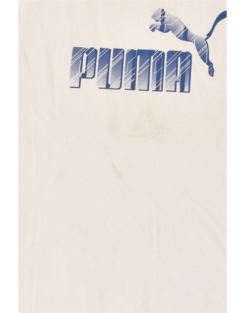 PUMA Mens Graphic Vest Top XL White Cotton | Vintage Puma | Thrift | Second-Hand Puma | Used Clothing | Messina Hembry 