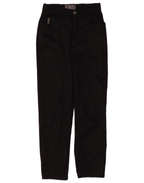 Vintage Womens Tapered Casual Trousers W26 L25 Black Cotton