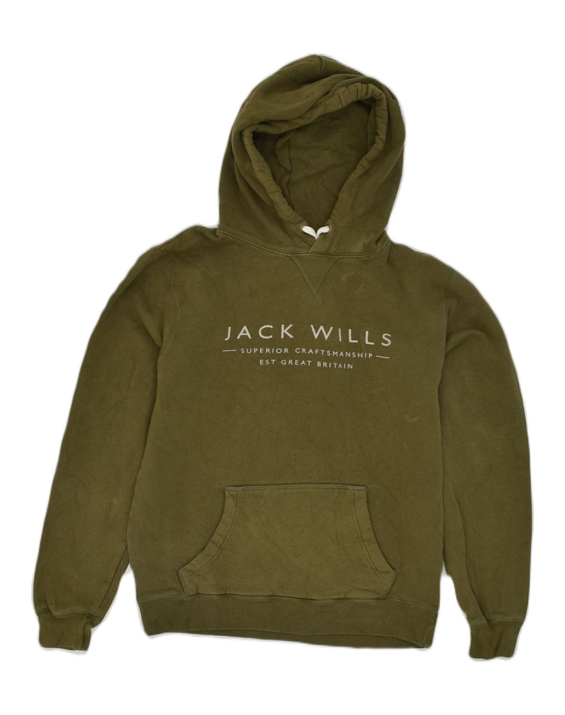 JACK WILLS Mens Hoodie Jumper XS Khaki Cotton | Vintage Jack Wills | Thrift | Second-Hand Jack Wills | Used Clothing | Messina Hembry 