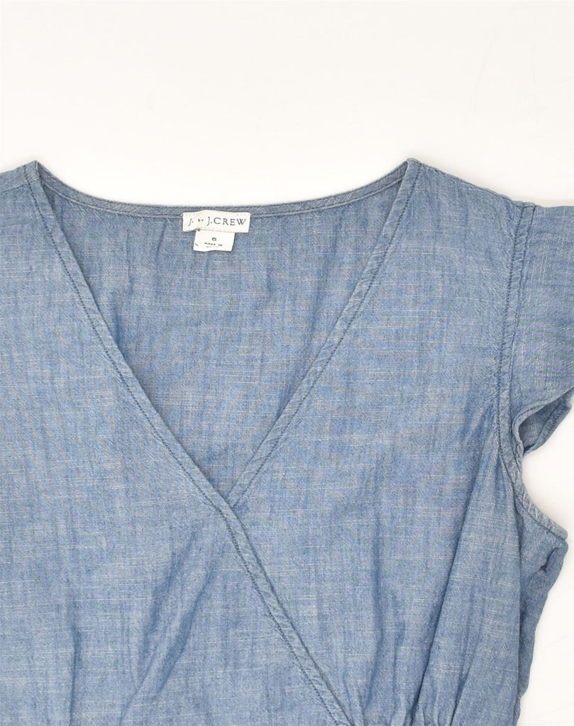 J. CREW Womens Blouse Top UK 6 XS Blue Cotton | Vintage J. Crew | Thrift | Second-Hand J. Crew | Used Clothing | Messina Hembry 