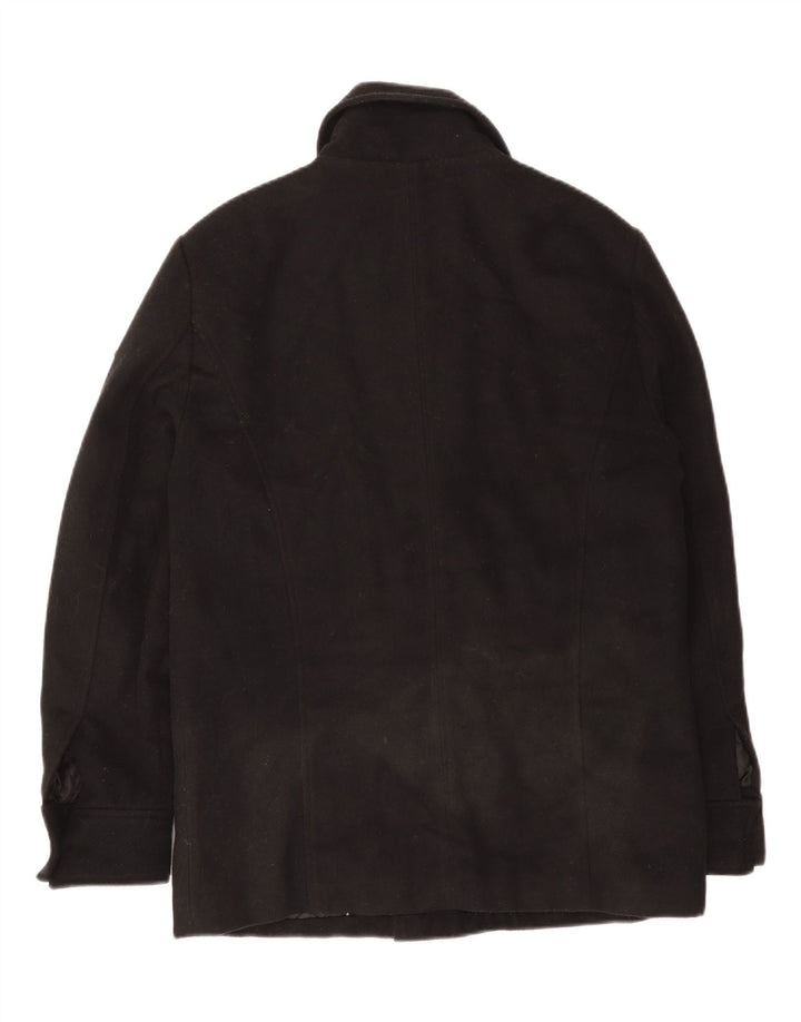 Guess Mens Pea Coat UK 40 Large Black Polyester