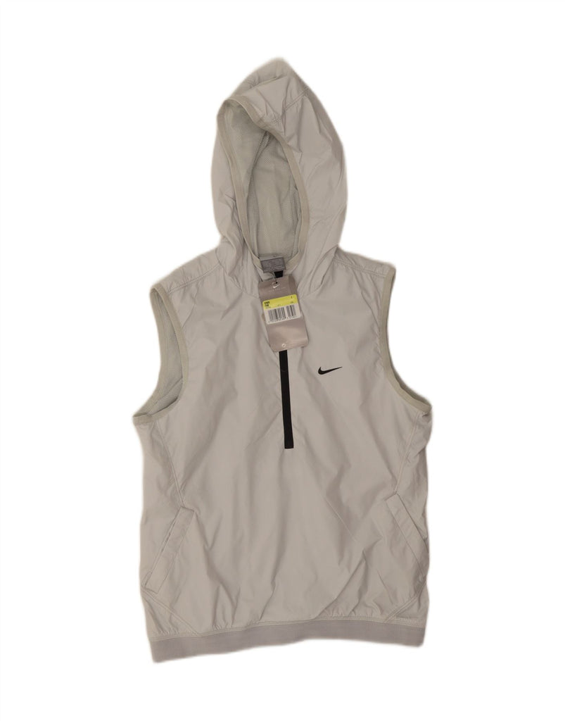 NIKE Womens Sleeveless Hooded Pullover Tracksuit Top UK 8/10 Small Grey Vintage Nike and Second-Hand Nike from Messina Hembry 